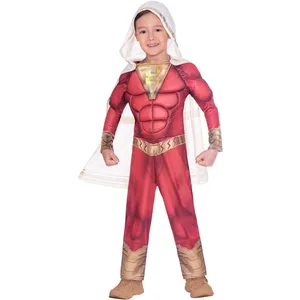 Kids Superhero Costume | Red Gold Lightning Bolt Fancy Dress