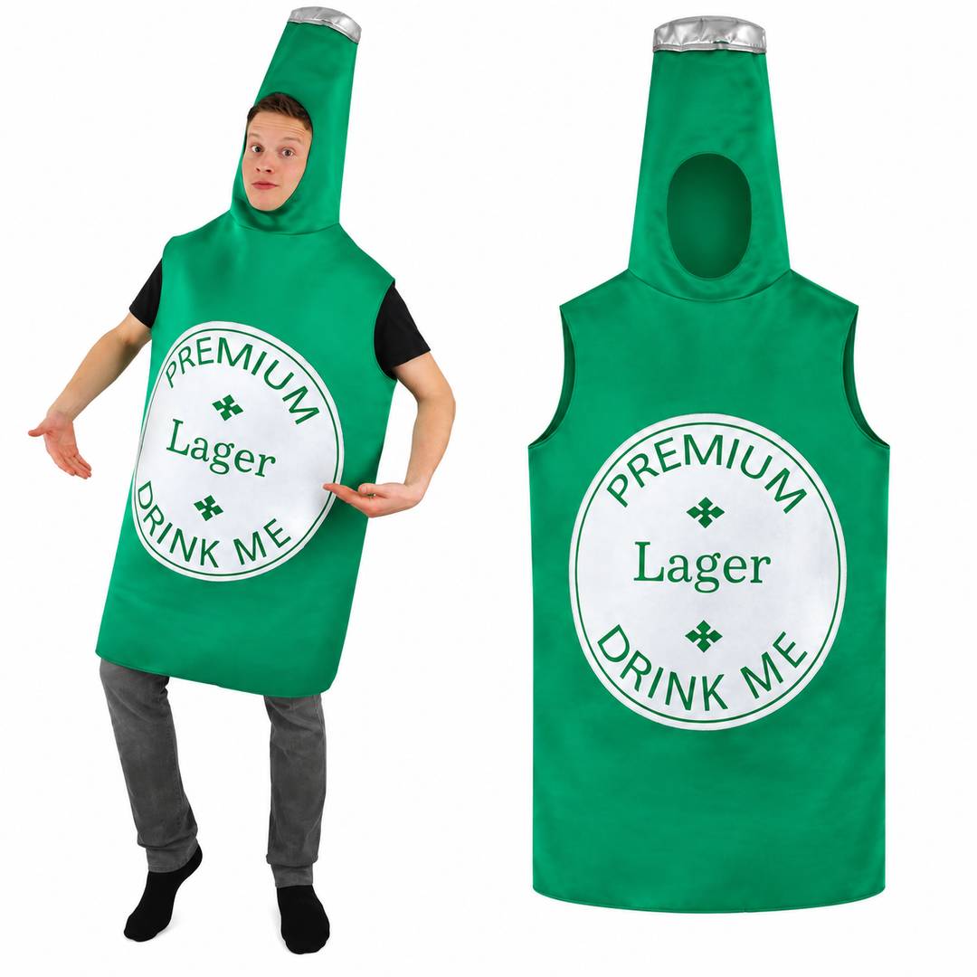 Adults Beer Bottle Costume | Oktoberfest Fancy Dress Outfit Novelty
