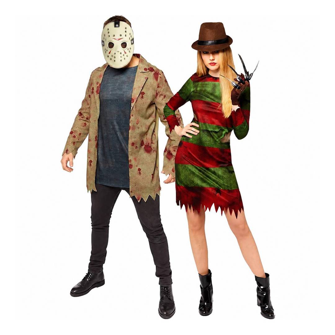 Freddy vs Jason Couples Costume - Ladies Freddy & Mens Jason | Official Fancy Dress
