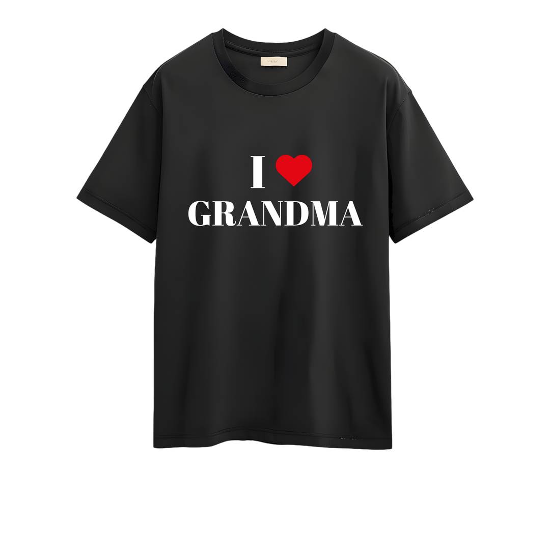 Kids I Love Grandma T-Shirt | Black Slogan Print Casual Family Tee