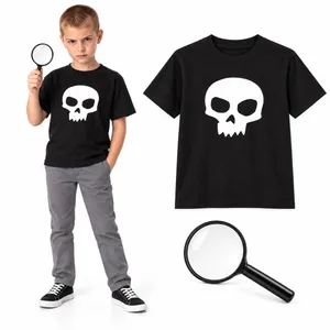 Kids Toy Destroyer Skull T-Shirt Costume | Halloween Villain Fancy Dress