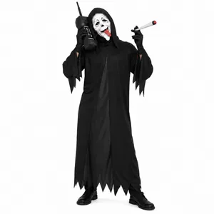 Adults Wazzup Ghost Halloween Costume | Robe, Mask and Phone Prop