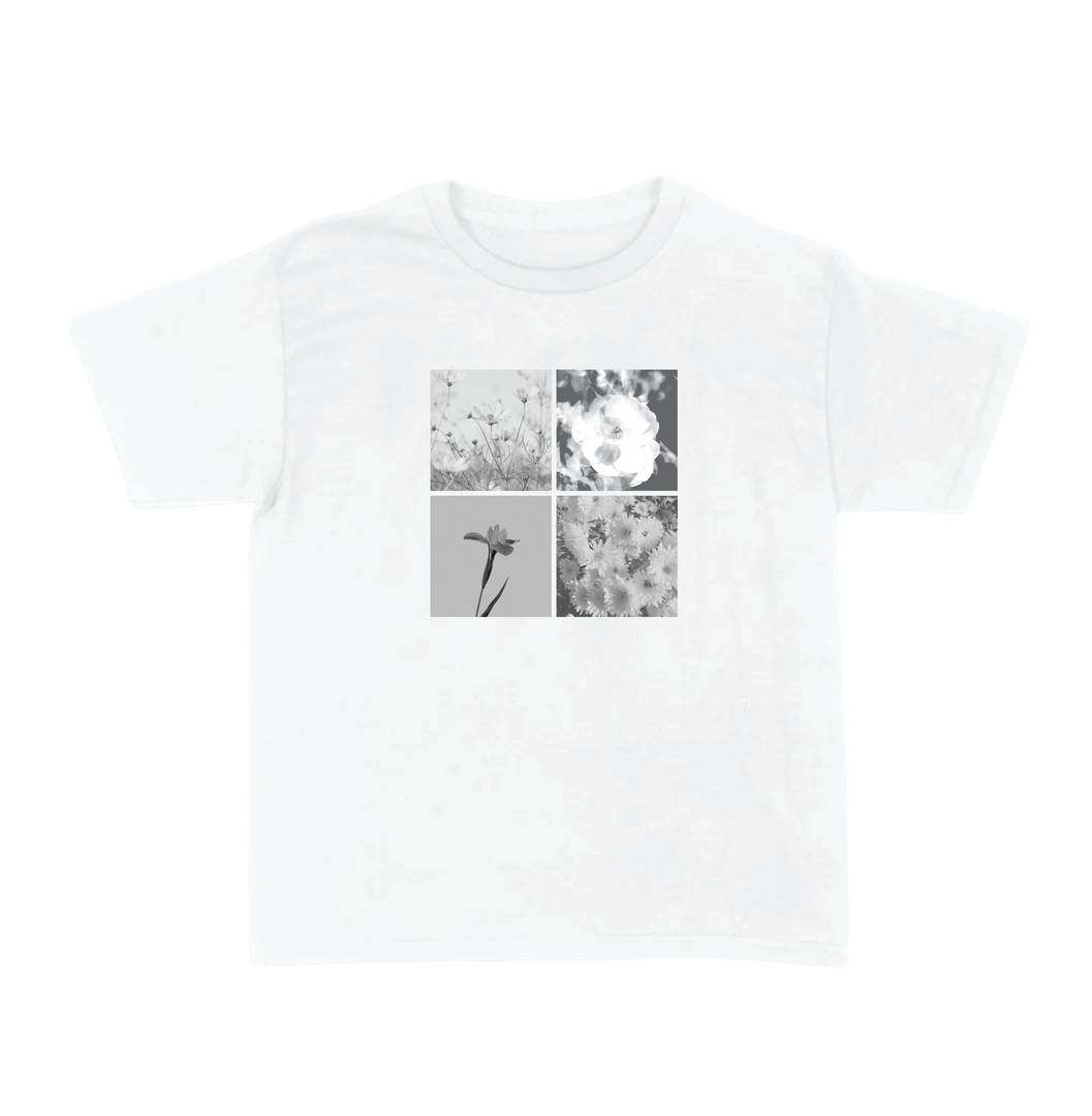 Adult Petal T-Shirt Y2K Concert Music Tour T-Shirt White Cotton Top