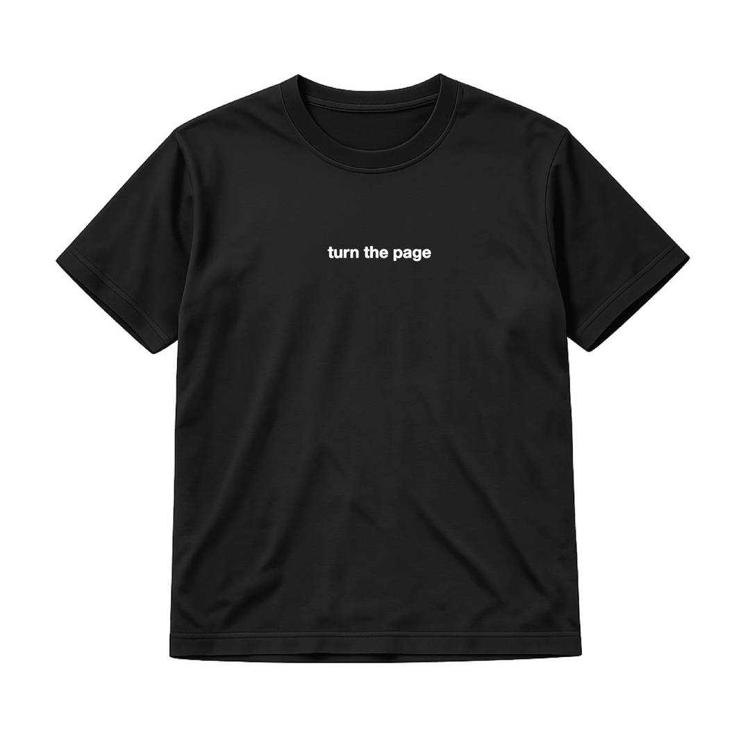 Adults Turn The Page Concert T-Shirt | Black Cotton Indie Rock Britpop Lyric Tee | Unisex Mens & Womens