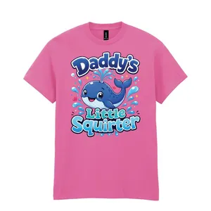 Adults Stag Do Daddy's Little Squirter Pink T-Shirt | Mens Novelty Slogan Crew Neck Tee | 100% Heavy Cotton