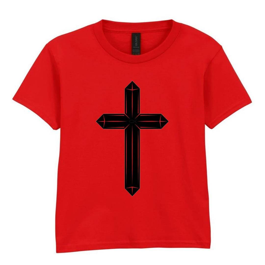 Adults Black Cross Red T-Shirt - Gig Night & Festival Tee