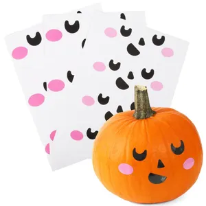 Halloween Pumpkin Face Stickers | No-Carve Pumpkin Decorating Sheets