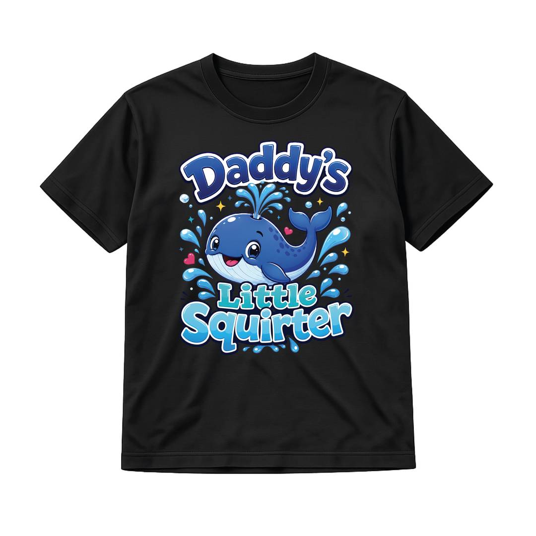 Adults Stag Do T-Shirt | Men's Daddy's Little Squirter Slogan Tee | 100% Cotton Black