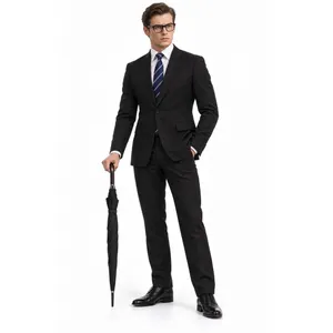 Adult Black Suit Secret Agent Costume | Tie Glasses Fancy Dress