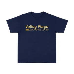 Adult Automotive TV Show Print T-Shirt | Navy Blue Retro Garage Top