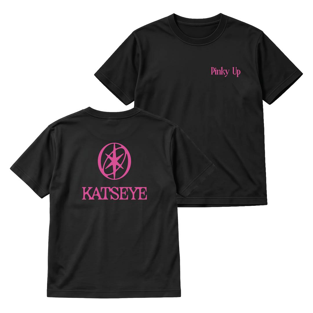 Pinky Up Front & Back Print K-Pop Concert Tee | Girl Group Fan Top | Black
