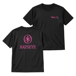 Pinky Up Front & Back Print K-Pop Concert Tee | Girl Group Fan Top | Black