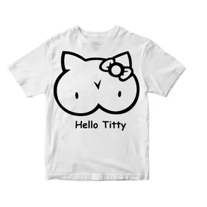 Adult Hello Titty Bachelorette Party T-Shirt | Novelty Slogan Tee