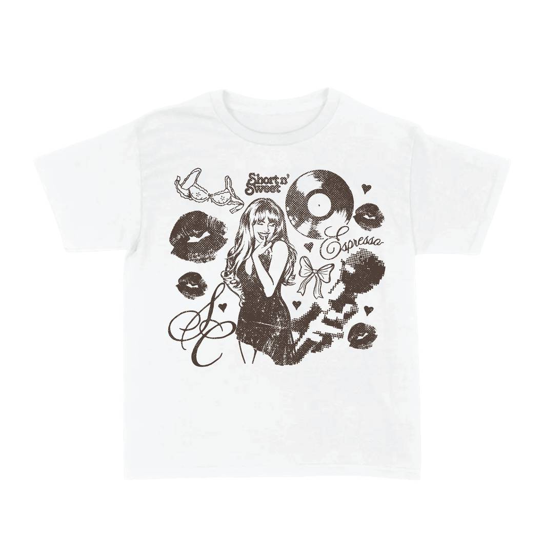 Womens Concert Tour Print T-Shirt | White Fan Tee Festival Top