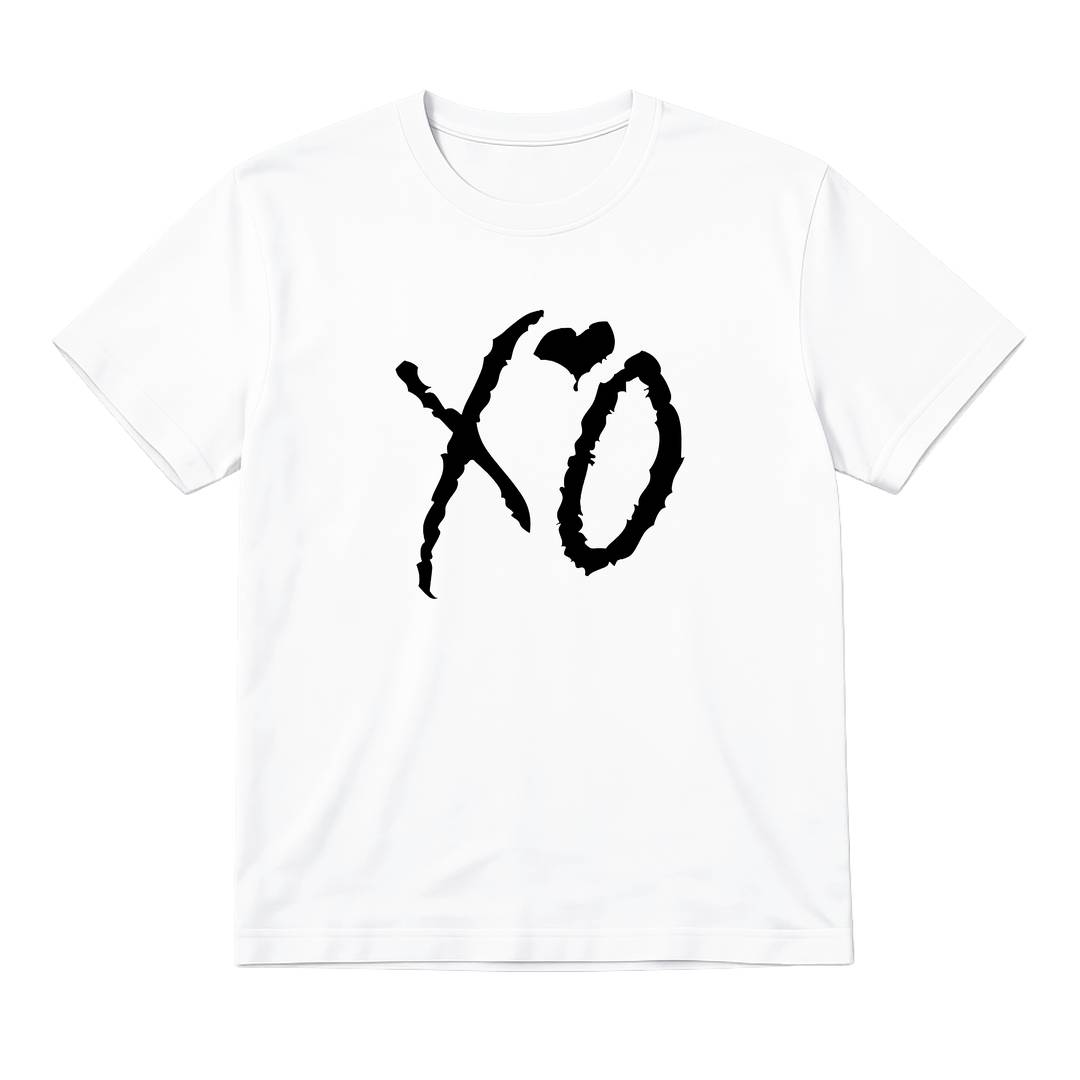 Adult Womens XO Print Baby Tee | Bold Black Graphic, White