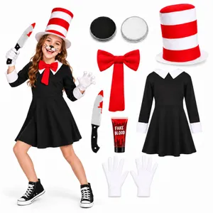 Girls Halloween Crazy Cat Costume Set | Horror Fancy Dress Costume