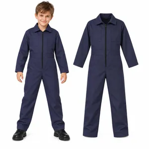 Kids Halloween Boiler Suit Costume | Navy Blue Zip Jumpsuit Outfit