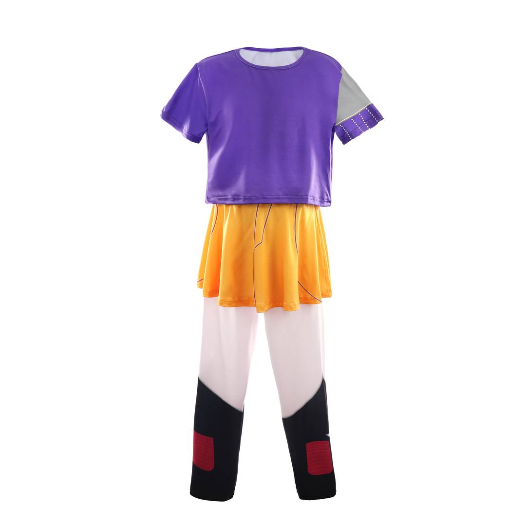 Kids K-Pop Idol Costume | 3 Piece Purple & Yellow Anime Stage Outfit | Girls Fancy Dress Set