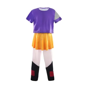 Kids K-Pop Idol Costume | 3 Piece Purple & Yellow Anime Stage Outfit | Girls Fancy Dress Set