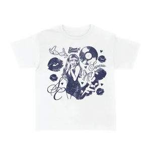 Womens Concert Print T-Shirt | Navy Graphic Gig Top