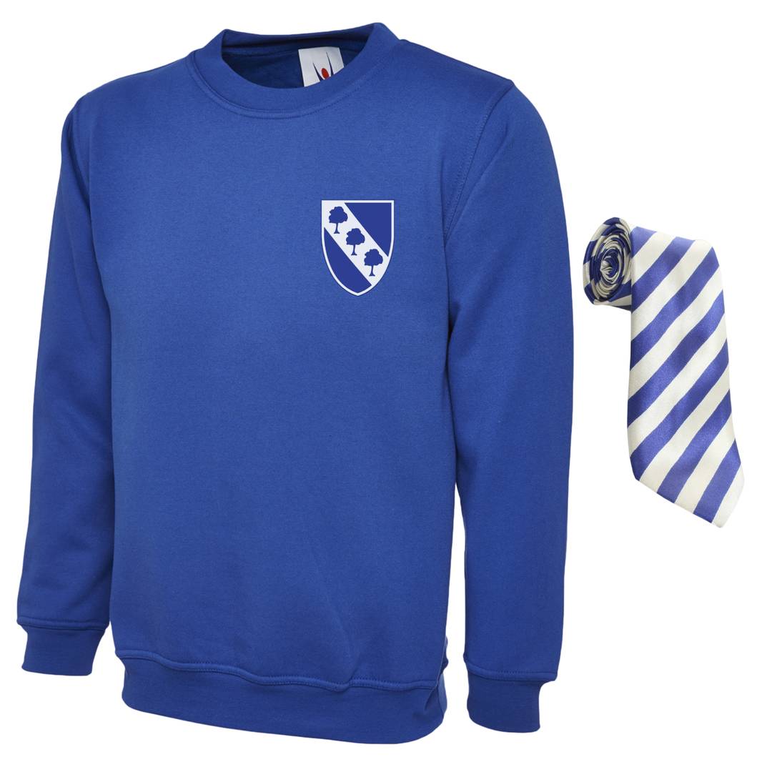 Adult Inbetween School Jumper Costume | Blue Sitcom Fancy Dress Set