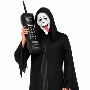 Adults Halloween Ghost Face Mask | Inflatable Retro Phone Set