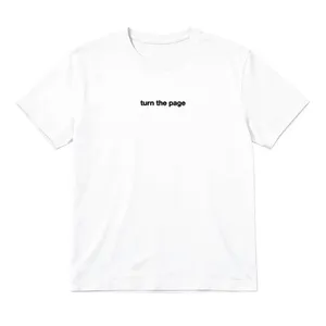 Ladies Turn the Page Baby Tee | White Cropped Cotton T-Shirt for 2026 Britpop UK Garage Tour Concert