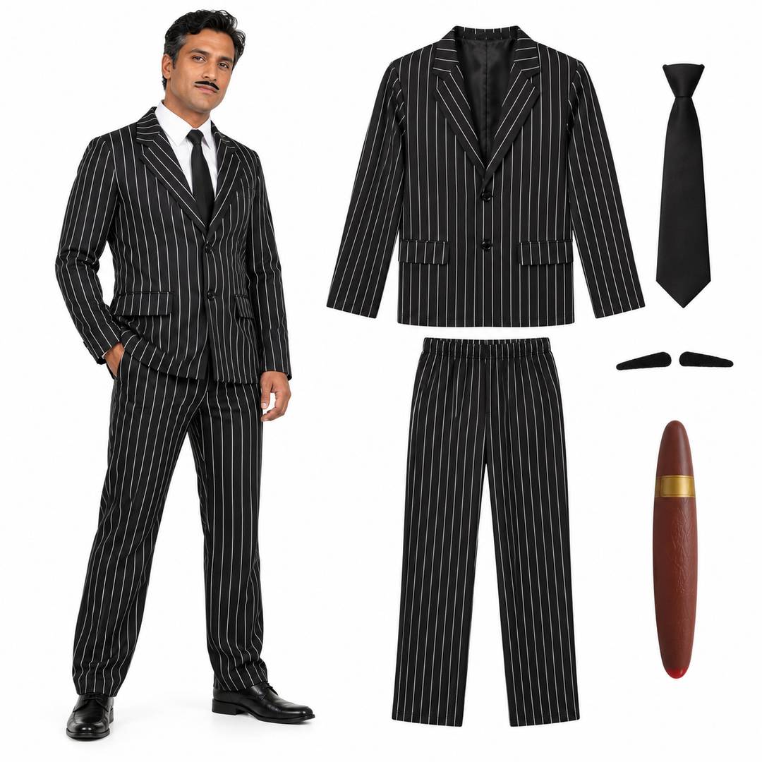 Mens Gomez Addams Halloween Costume | Gothic Father Fancy Dress