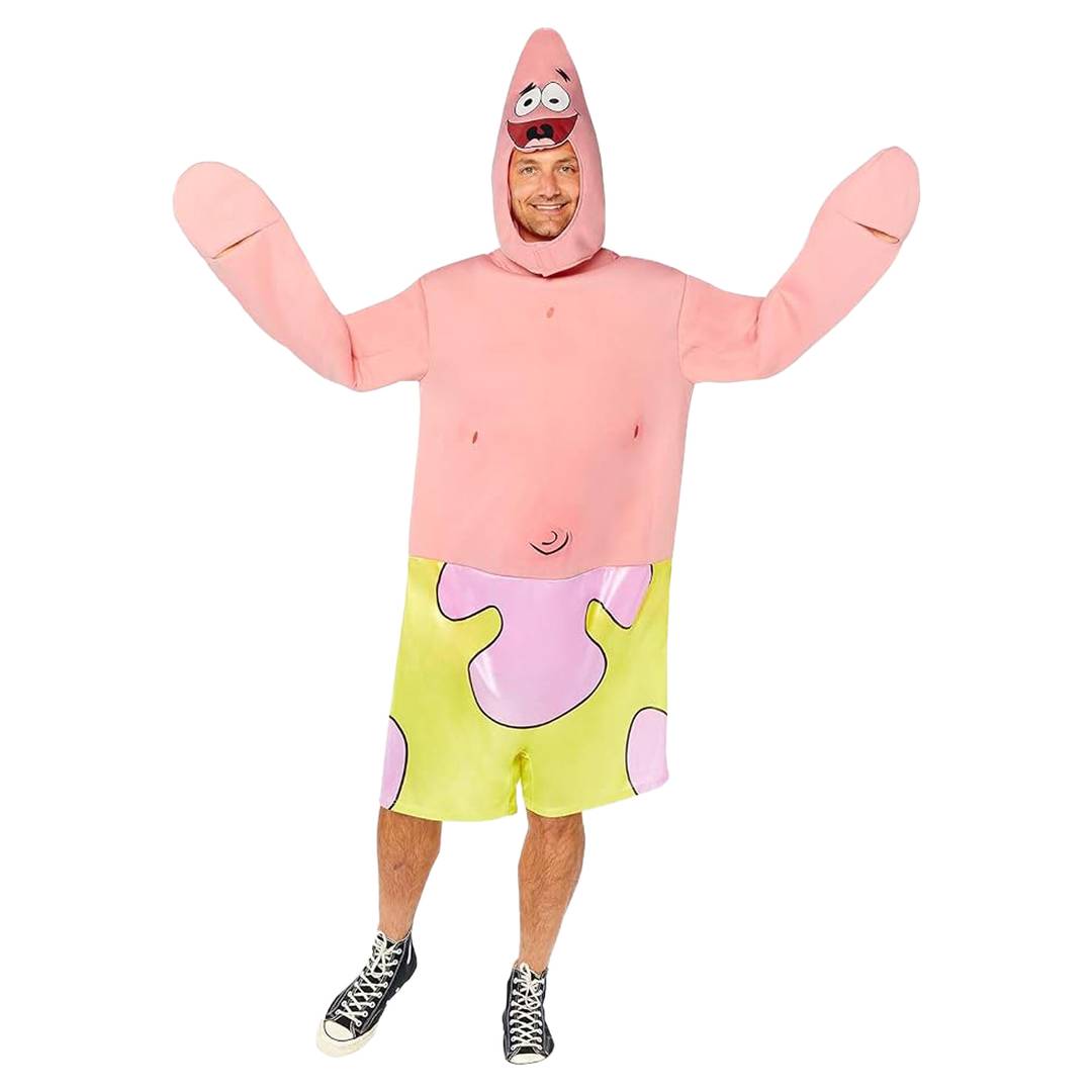 Adults Patrick Star Costume | Starfish Fancy Dress Jumpsuit Outfit