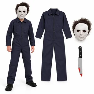 Kids Halloween Killer Costume | Jumpsuit Mask Knife Set