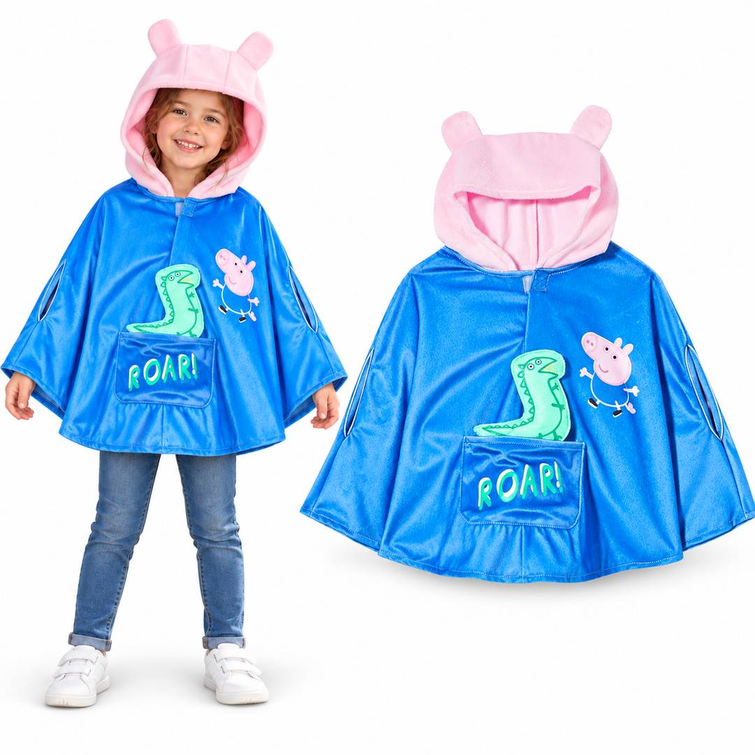 Kids Pig Hood Cape | Blue Fancy Dress Birthday Party Costume