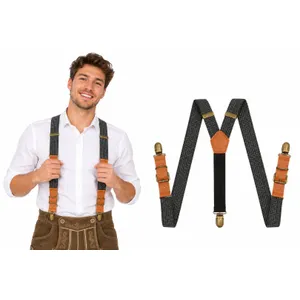 Grey Tweed Suspenders Braces