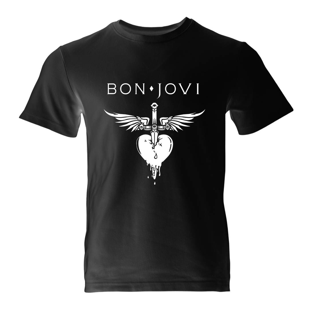 Unisex Black Classic Rock Legend Tour Print T-Shirt - Retro Band Tee