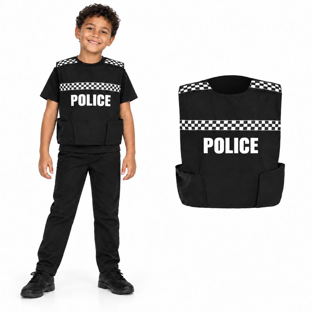 Kids Police Vest Costume | Fancy Dress Dress Up Outfit