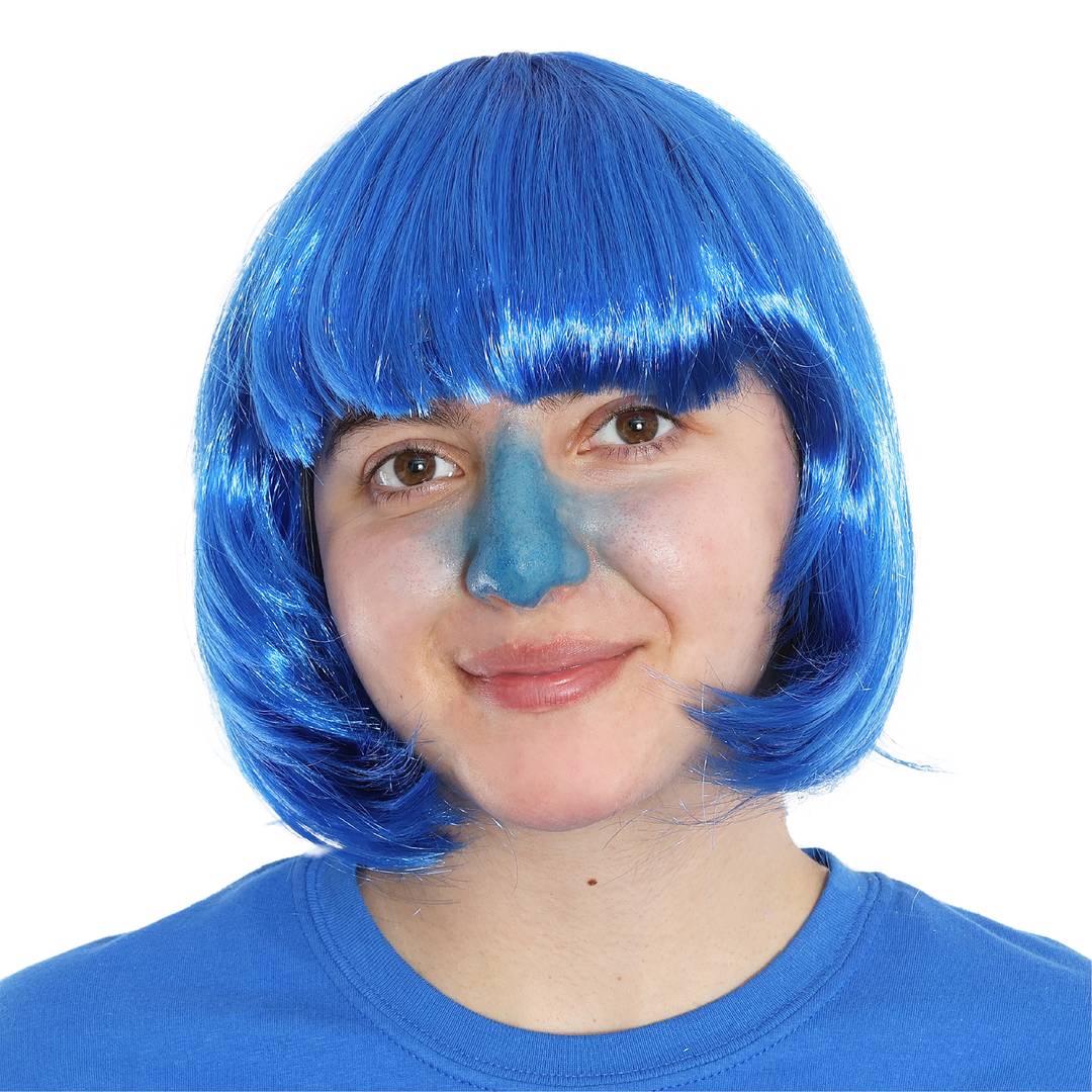 Womens Blue Wig and Face Paint Set | World Book Day Costume Accessory
