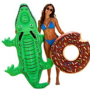 Adult Crocodile & Donut Pool Float Bundle, 152cm & 107cm