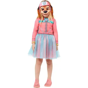 Girls Liberty Pup Costume | Two-Tone Fancy Dress Dog Mask Outfit