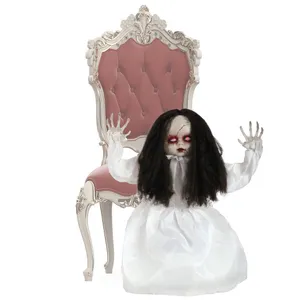 Animatronic Large Doll in White Dress 82cm 32" Halloween Decoration