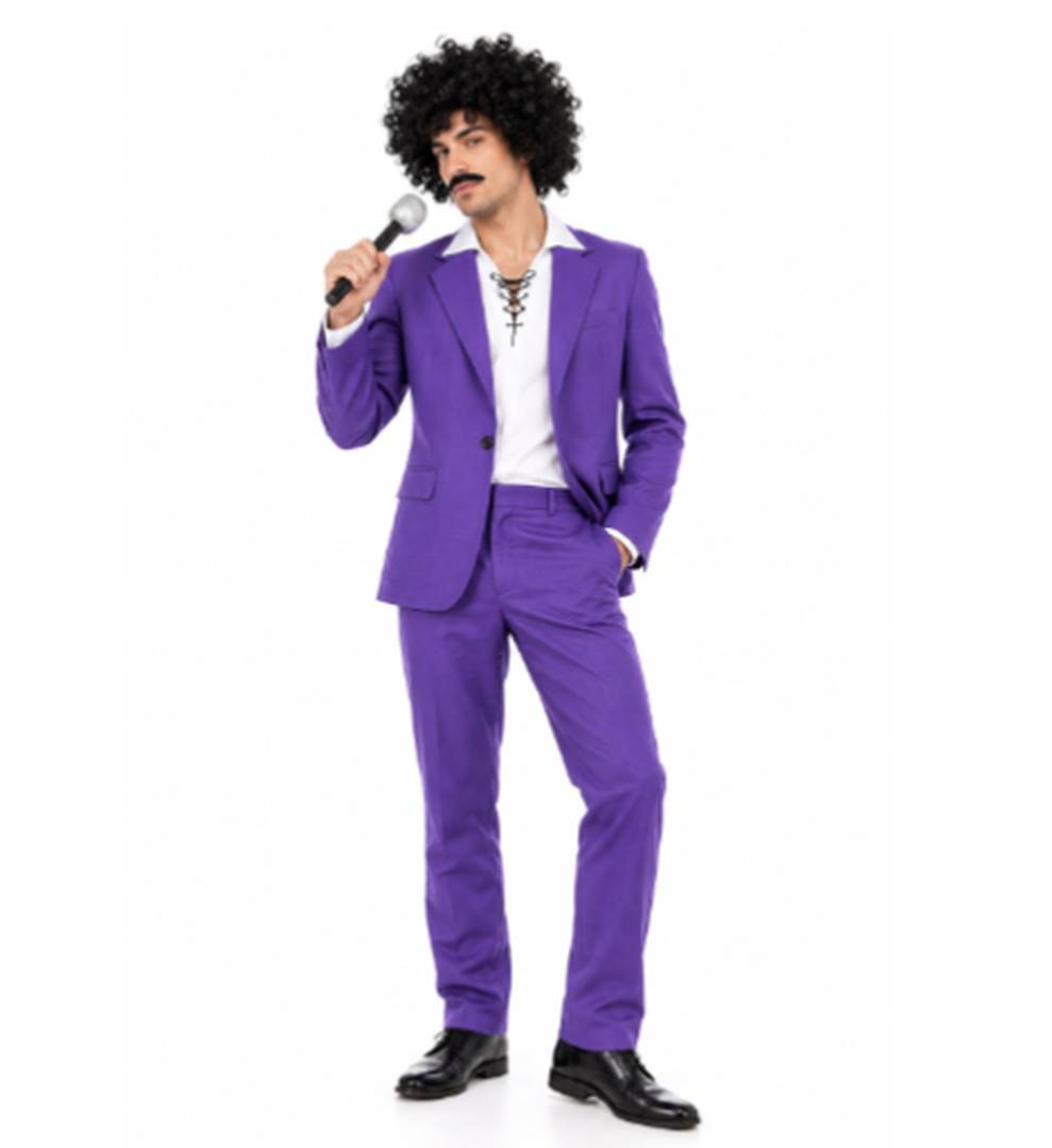 Adults 80s Purple Rock Star Costume | 5-Piece Fancy Dress Set