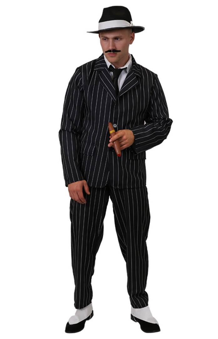 Adult 1920s Gangster Costume Bundle | Suit, Hat, Tash & Cigar