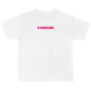 Stargirl Pink Print Tee | Concert Music Fan T-Shirt White Cotton