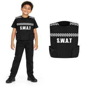 Kids Police SWAT Vest Black | Printed Fancy Dress Costume