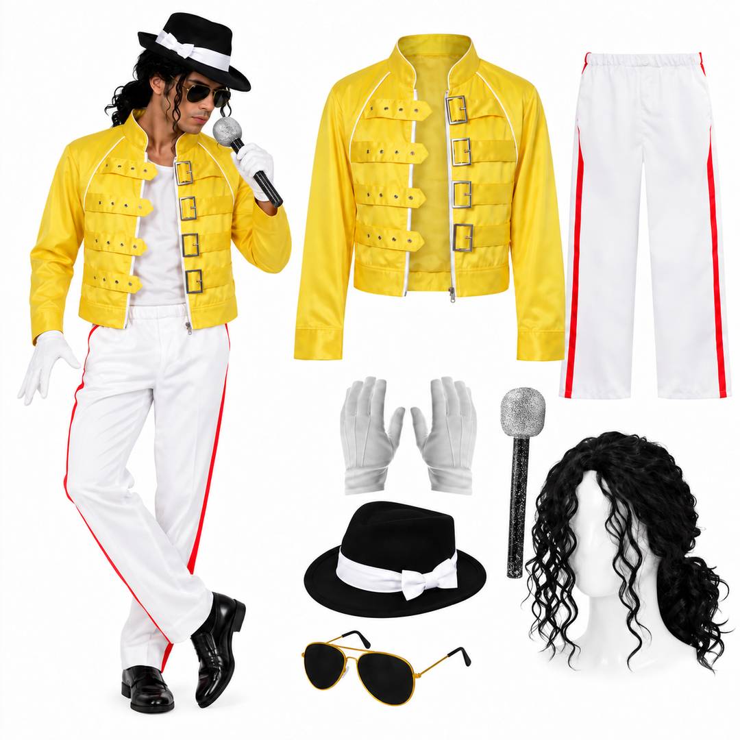 Adults King of Pop Halloween Costume | 80s Music Icon Fancy Dress