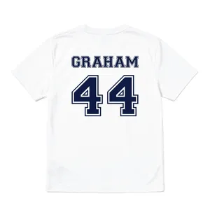 Ladies Graham 44 Classic White Baby Tee | Hockey Jersey Style Number 44 Chest Print Cotton T-Shirt
