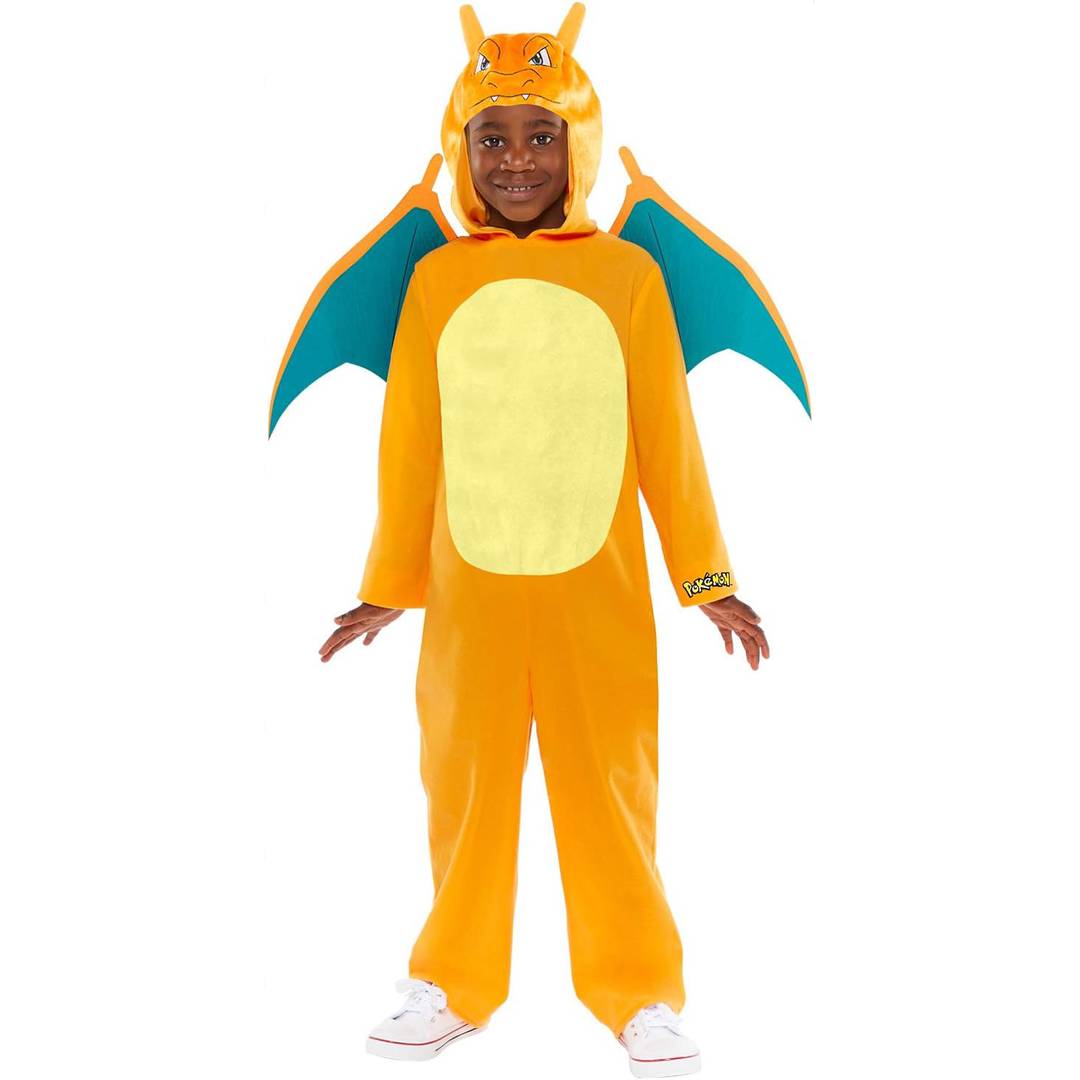 Kids Dragon Fancy Dress Costume | Halloween Jumpsuit Wings Hood