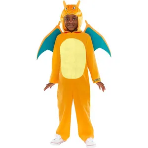 Kids Dragon Fancy Dress Costume | Halloween Jumpsuit Wings Hood
