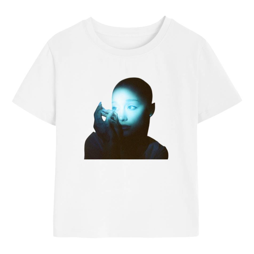 Womens Concert Baby Tee White | Fitted Graphic Print Tour Top Gig Wear