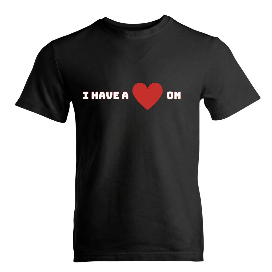 Mens I Have A Heart On Slogan T-Shirt, Black - Stag Do Tee