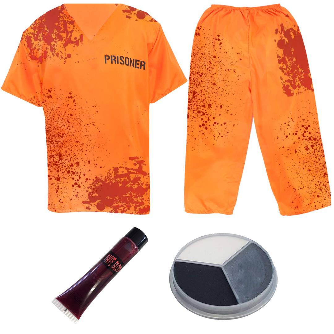 Adult Zombie Prisoner Costume | Halloween Convict Fancy Dress Outfit