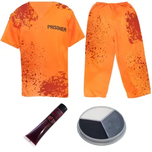 Adult Zombie Prisoner Costume | Halloween Convict Fancy Dress Outfit